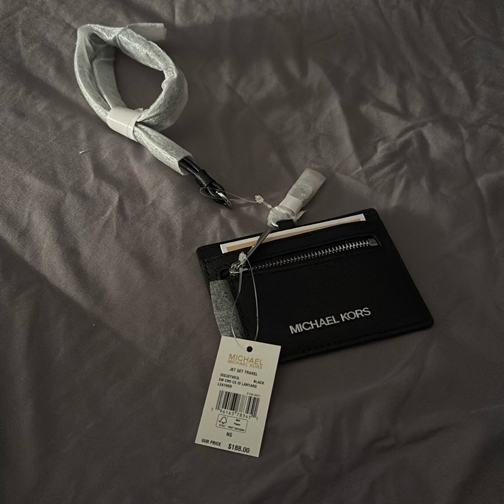 NWT michael kors leather lanyard